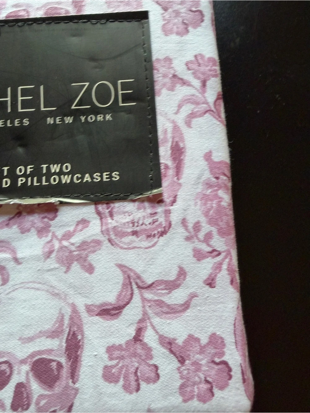 New Rachel Zoe Pink Skull Flowers Halloween 2pk Pillowcase Set 100% Cotton